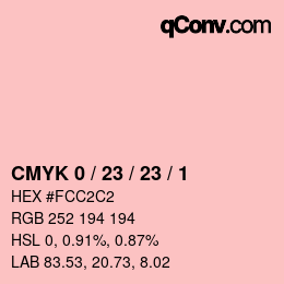 Color code: CMYK 0 / 23 / 23 / 1 | qconv.com