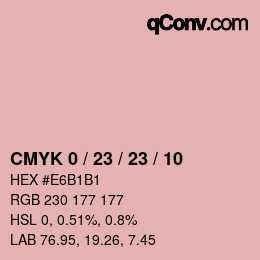 カラーコード: CMYK 0 / 23 / 23 / 10 | qconv.com
