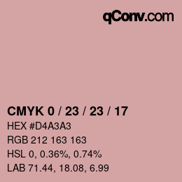 Farbcode: CMYK 0 / 23 / 23 / 17 | qconv.com