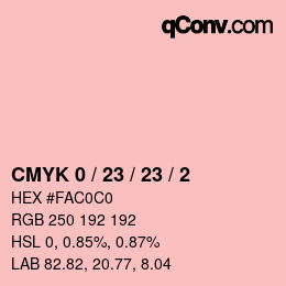 Color code: CMYK 0 / 23 / 23 / 2 | qconv.com