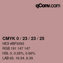 カラーコード: CMYK 0 / 23 / 23 / 25 | qconv.com