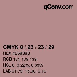 カラーコード: CMYK 0 / 23 / 23 / 29 | qconv.com