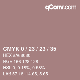 Color code: CMYK 0 / 23 / 23 / 35 | qconv.com