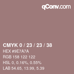 カラーコード: CMYK 0 / 23 / 23 / 38 | qconv.com