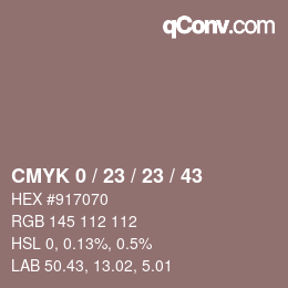 カラーコード: CMYK 0 / 23 / 23 / 43 | qconv.com