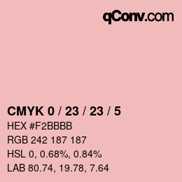 Color code: CMYK 0 / 23 / 23 / 5 | qconv.com