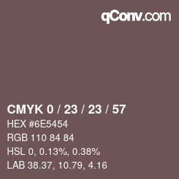 Color code: CMYK 0 / 23 / 23 / 57 | qconv.com