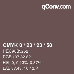Color code: CMYK 0 / 23 / 23 / 58 | qconv.com