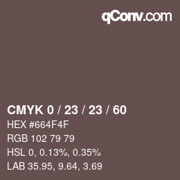 カラーコード: CMYK 0 / 23 / 23 / 60 | qconv.com