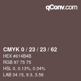 カラーコード: CMYK 0 / 23 / 23 / 62 | qconv.com