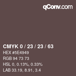 カラーコード: CMYK 0 / 23 / 23 / 63 | qconv.com