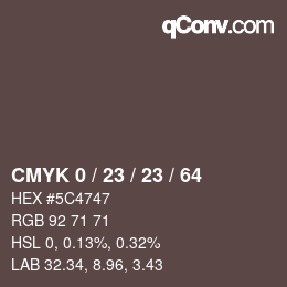 Color code: CMYK 0 / 23 / 23 / 64 | qconv.com