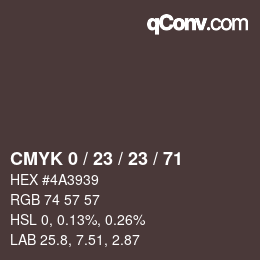 Color code: CMYK 0 / 23 / 23 / 71 | qconv.com