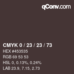 カラーコード: CMYK 0 / 23 / 23 / 73 | qconv.com