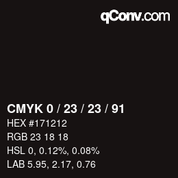 Color code: CMYK 0 / 23 / 23 / 91 | qconv.com