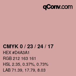 カラーコード: CMYK 0 / 23 / 24 / 17 | qconv.com