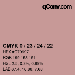 カラーコード: CMYK 0 / 23 / 24 / 22 | qconv.com