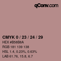 カラーコード: CMYK 0 / 23 / 24 / 29 | qconv.com