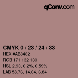 カラーコード: CMYK 0 / 23 / 24 / 33 | qconv.com