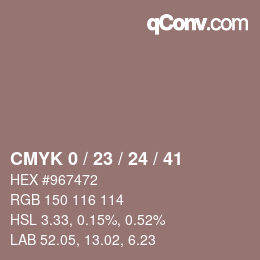 カラーコード: CMYK 0 / 23 / 24 / 41 | qconv.com
