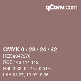 Color code: CMYK 0 / 23 / 24 / 42 | qconv.com