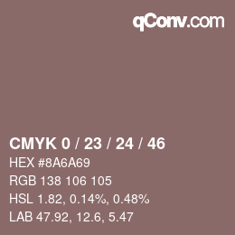 Color code: CMYK 0 / 23 / 24 / 46 | qconv.com
