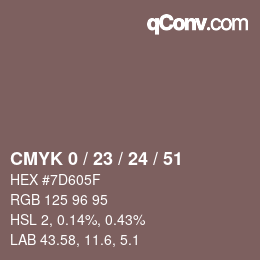 Color code: CMYK 0 / 23 / 24 / 51 | qconv.com