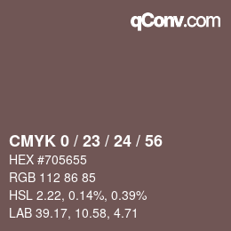 Color code: CMYK 0 / 23 / 24 / 56 | qconv.com