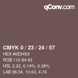 カラーコード: CMYK 0 / 23 / 24 / 57 | qconv.com
