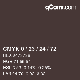 Color code: CMYK 0 / 23 / 24 / 72 | qconv.com