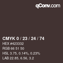 Color code: CMYK 0 / 23 / 24 / 74 | qconv.com