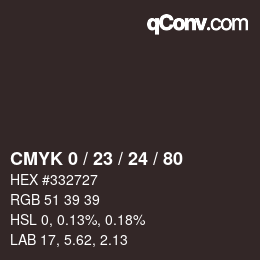 カラーコード: CMYK 0 / 23 / 24 / 80 | qconv.com