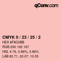 カラーコード: CMYK 0 / 23 / 25 / 2 | qconv.com