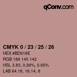 カラーコード: CMYK 0 / 23 / 25 / 26 | qconv.com