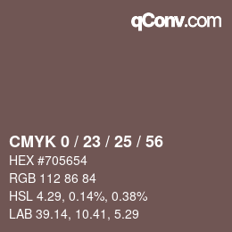 Color code: CMYK 0 / 23 / 25 / 56 | qconv.com