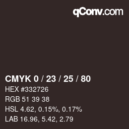 Color code: CMYK 0 / 23 / 25 / 80 | qconv.com
