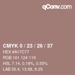 カラーコード: CMYK 0 / 23 / 26 / 37 | qconv.com