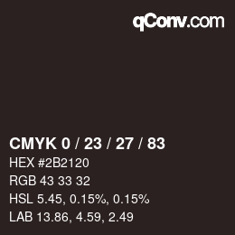 Color code: CMYK 0 / 23 / 27 / 83 | qconv.com
