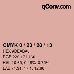 カラーコード: CMYK 0 / 23 / 28 / 13 | qconv.com