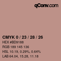 Color code: CMYK 0 / 23 / 28 / 26 | qconv.com