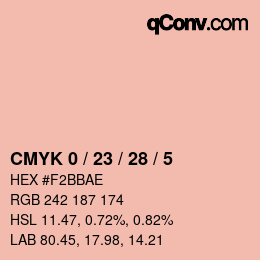 Farbcode: CMYK 0 / 23 / 28 / 5 | qconv.com