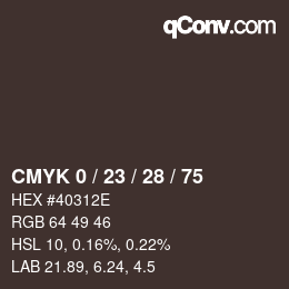 Color code: CMYK 0 / 23 / 28 / 75 | qconv.com
