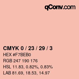 Color code: CMYK 0 / 23 / 29 / 3 | qconv.com