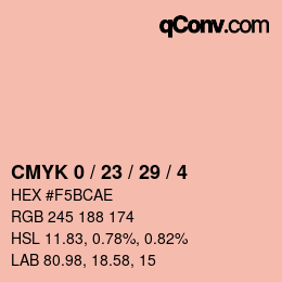 カラーコード: CMYK 0 / 23 / 29 / 4 | qconv.com