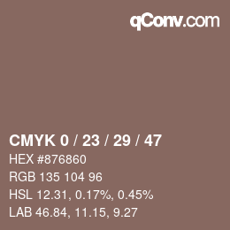 Color code: CMYK 0 / 23 / 29 / 47 | qconv.com