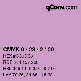 Color code: CMYK 0 / 23 / 2 / 20 | qconv.com