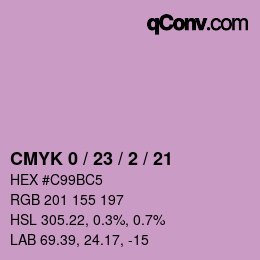 カラーコード: CMYK 0 / 23 / 2 / 21 | qconv.com