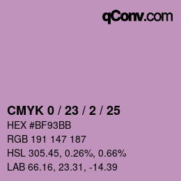 カラーコード: CMYK 0 / 23 / 2 / 25 | qconv.com