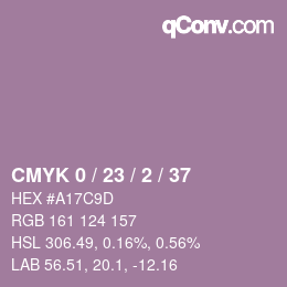 カラーコード: CMYK 0 / 23 / 2 / 37 | qconv.com