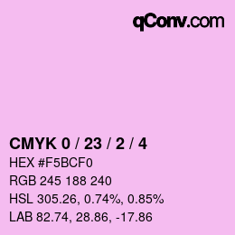 Farbcode: CMYK 0 / 23 / 2 / 4 | qconv.com